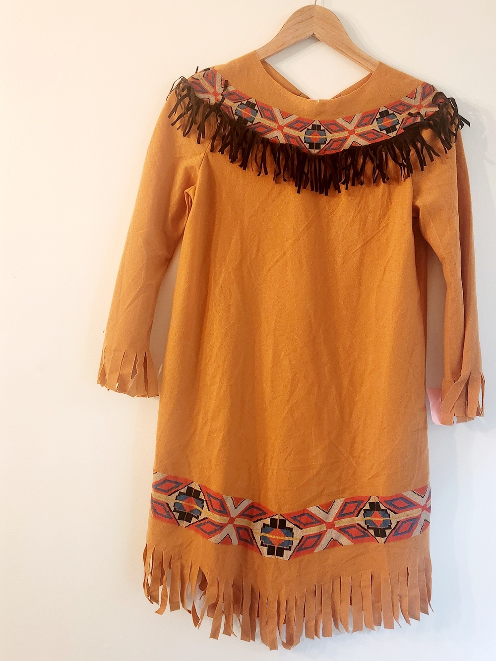 California Costumes Tan Fringe Kids Halloween POCOHATAS/AMERICAN INDIAN
